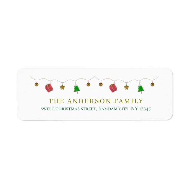 Christmas Elegant Simple Return Address (Front)