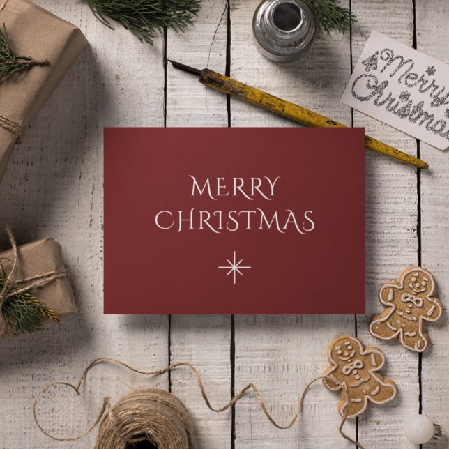 Christmas Elegant Snowflake Simple Red   Holiday Postcard (Creator Uploaded)