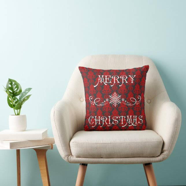 Christmas Elegant, Victorian Damask  Cushion (Chair)