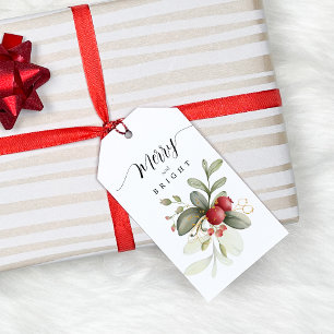 Christmas Elegant Watercolor Berry Gift Tags
