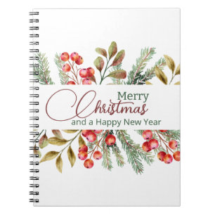Christmas Elegant Watercolour Notebook