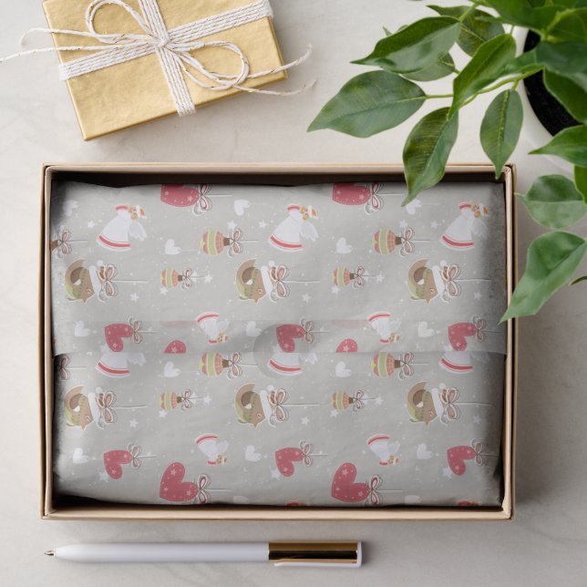 Christmas Elements Angels Birdies Tissue Paper (Gift)