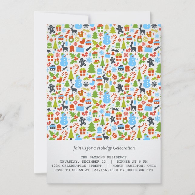 Christmas Elements Holiday/ChristmasParty Invites (Front)