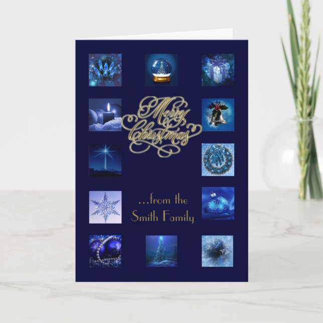 Christmas Elements Merry Christmas Greeting Card (Front)