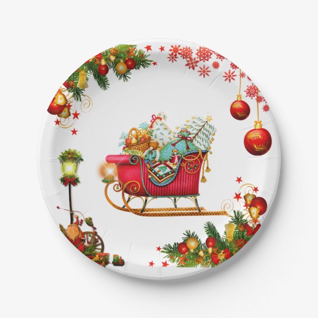Christmas Elements Paper Plate (Front)