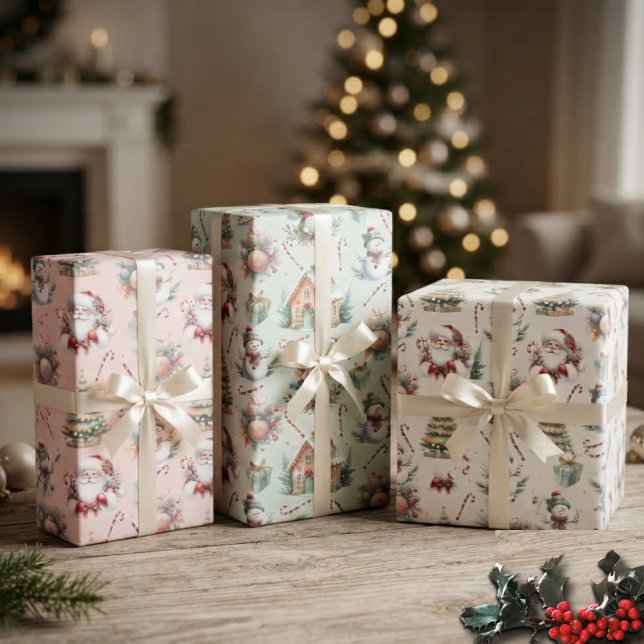 Christmas Elements Pastel Wrapping Paper Sheet (Creator Uploaded)