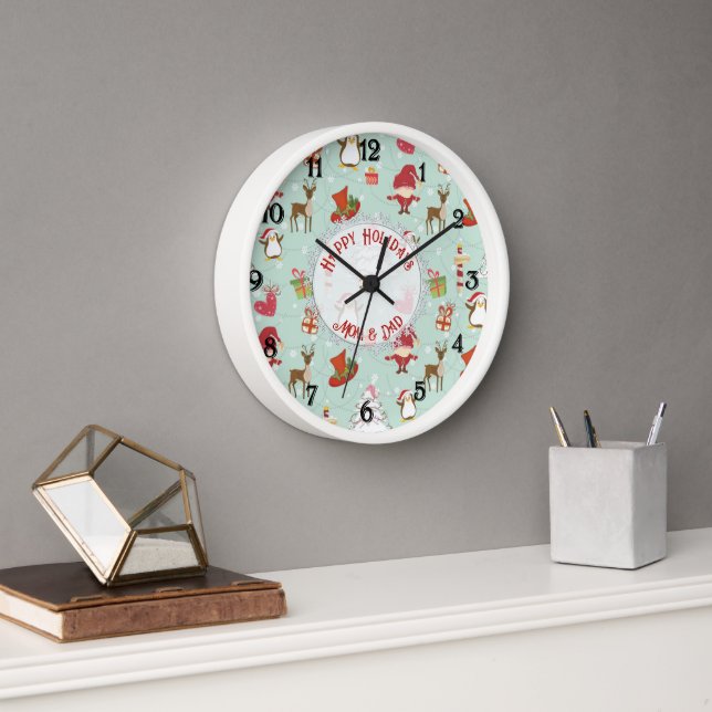 Christmas Elements Reindeer Elves Clock (Office)