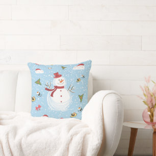 Christmas Elements Snowman Cushion