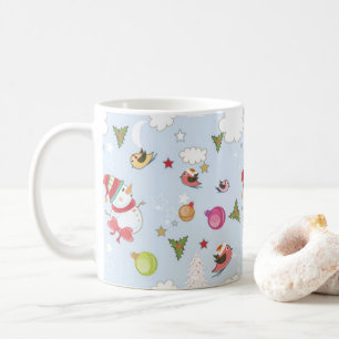 Christmas Elements Snowman Pattern Coffee Mug