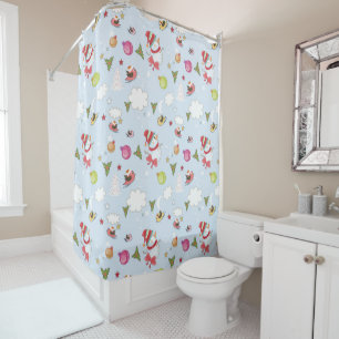 Christmas Elements Snowman Pattern Shower Curtain