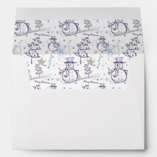 Christmas Elements Snowman Sketch Envelope