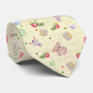 Christmas Elements Teddy Bear Tie