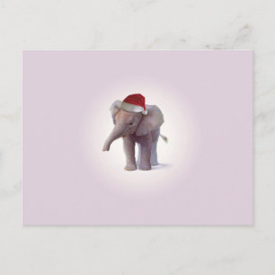Christmas Elephant Babies Christmas Postcard