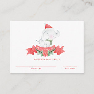 Christmas Elephant   Baby Shower Guessing Game Enclosure Card