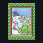 CHRISTMAS ELEPHANT BUILDING CUTE PACHYDERM SNOWMAN HOLIDAY POSTCARD<br><div class="desc">SEND SMILES AND GOOD WISHES WITH A CHEERFUL SNOW ELEPHANT POSTCARD * Customise ... ..Look For Matching Items Susan Brack Designs</div>