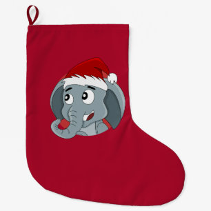 Christmas elephant cartoon Christmas Stocking