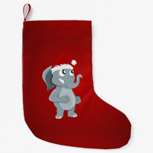 Christmas elephant cartoon small christmas stocking
