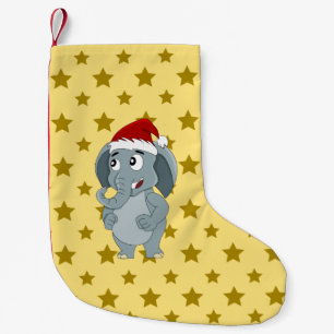 Christmas elephant cartoon small christmas stocking