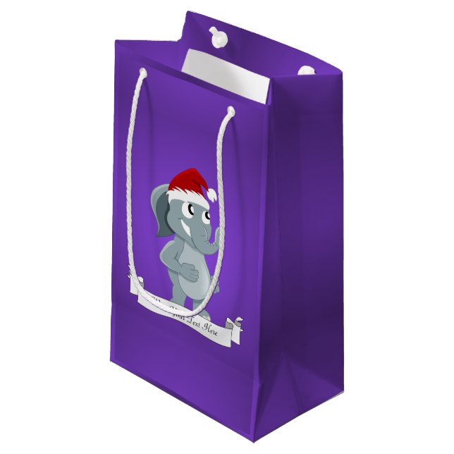 Christmas elephant cartoon small gift bag (Front Angled)