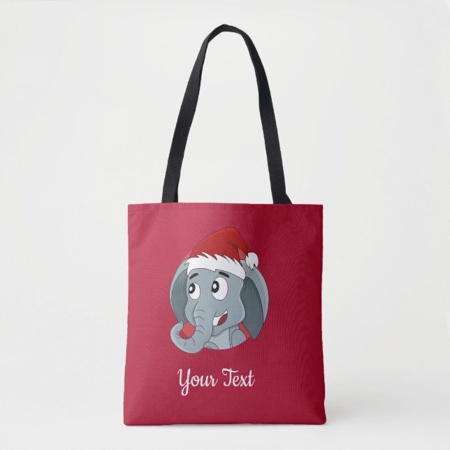Christmas elephant cartoon Tote (Front)