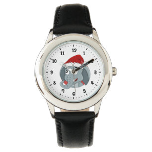 Christmas elephant cartoon watch