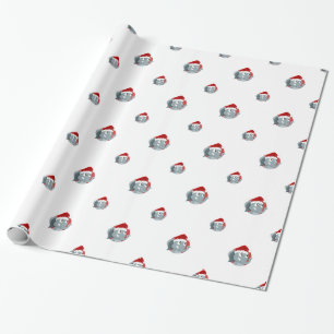 Christmas elephant cartoon wrapping paper