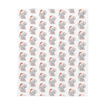 Christmas Elephant Fleece Blanket
