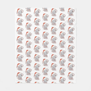 Christmas Elephant Fleece Blanket