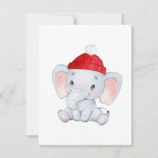 Christmas Elephant Holiday Card