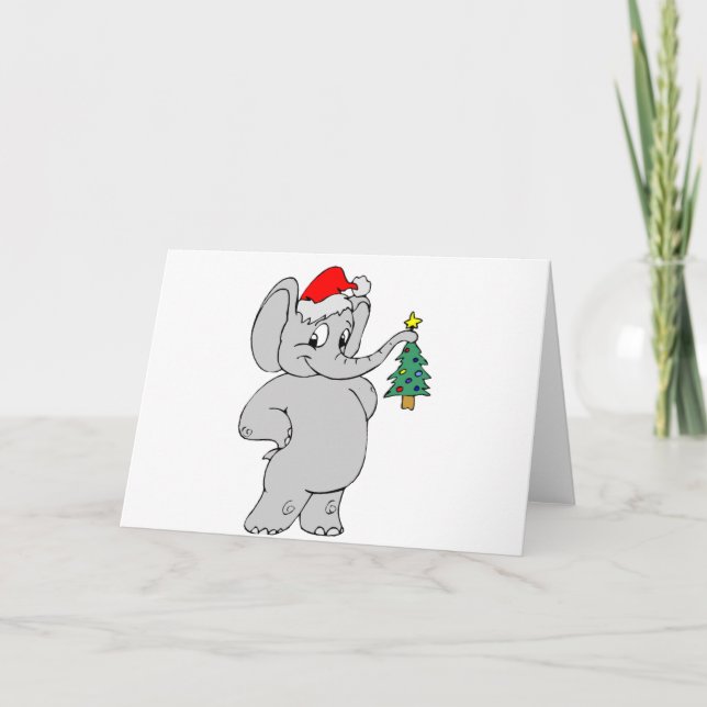 Christmas Elephant Holiday Card (Front)