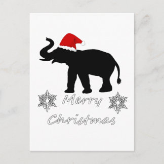 Christmas Elephant Holiday Postcard