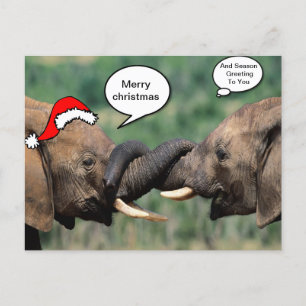 Christmas Elephant Holiday Postcard