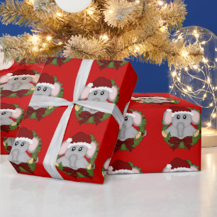 Christmas Elephant Holiday wrapping paper