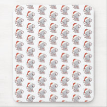 Christmas Elephant Mouse Pad