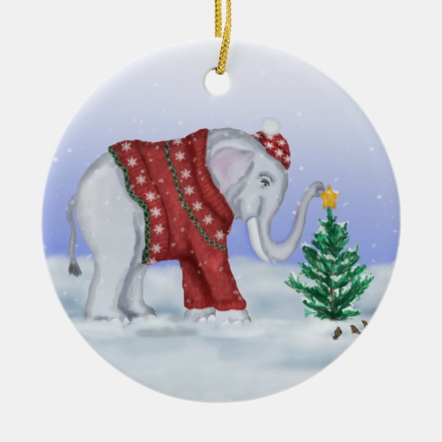 Christmas Elephant Ornament (Front)