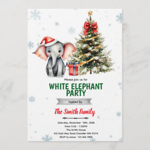 Christmas Elephant Party Invitation