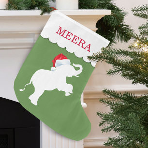 Christmas Elephant Personalised Large Christmas Stocking