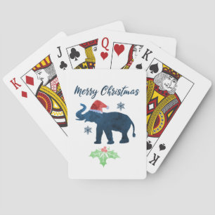 Christmas Elephant Playing Cards