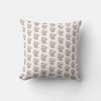 Christmas Elephant Throw Pillow