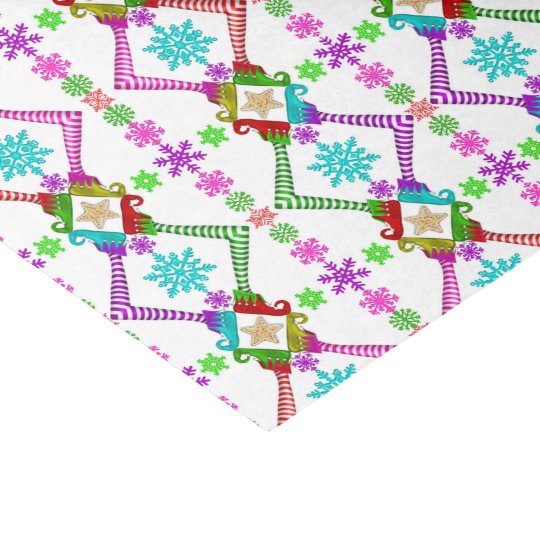 Christmas Elf and Snowflake Pattern Tissue Paper