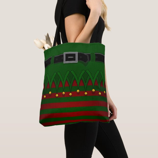 Christmas Elf Bags Cute Holiday Elf Tote Bags (Close Up)