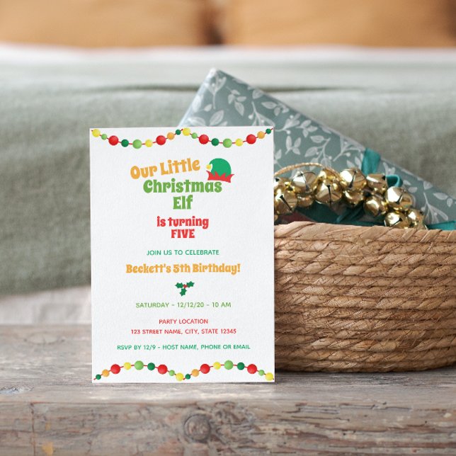 Christmas Elf Birthday Invitation (Creator Uploaded)