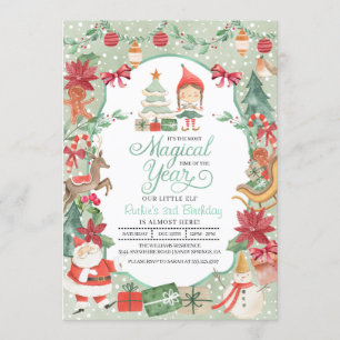 Christmas Elf Birthday Invitation