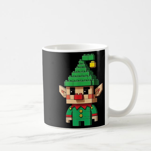 Christmas Elf Block Building Builder Brick Master  Coffee Mug (Right)