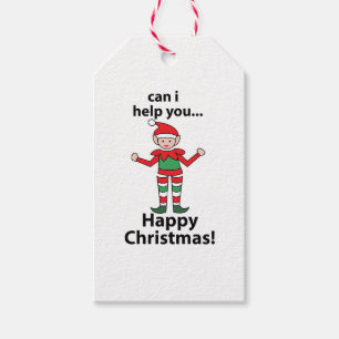Christmas Elf Can I Help You Happy Christmas Elf Gift Tags