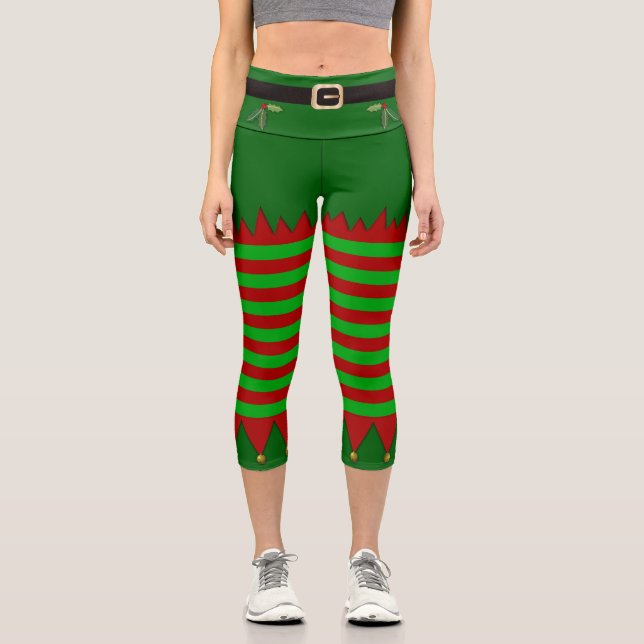 Christmas Elf Capri Leggings (Front)