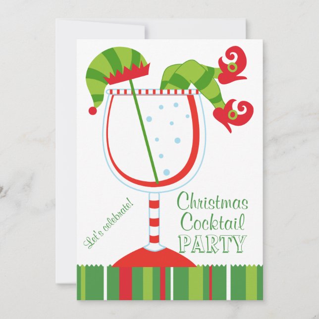 Christmas Elf Cocktail Party Invitation (Front)