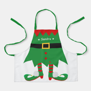 Christmas Elf Costume Santa's Little Helper Cute Apron