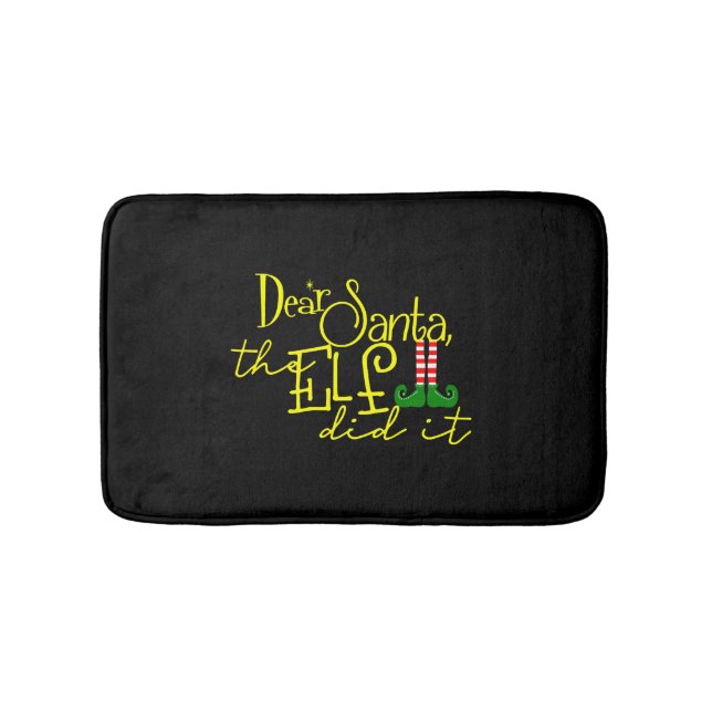 Christmas Elf Did It Bath Mat (Front)