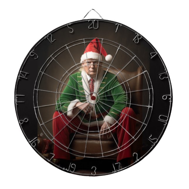 Christmas Elf Donald Trump Dartboard (Front)